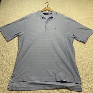 Polo Golf Ralph Lauren Polo Mens L Blue Stripe Pima Cotton Short Sleeve Shirt